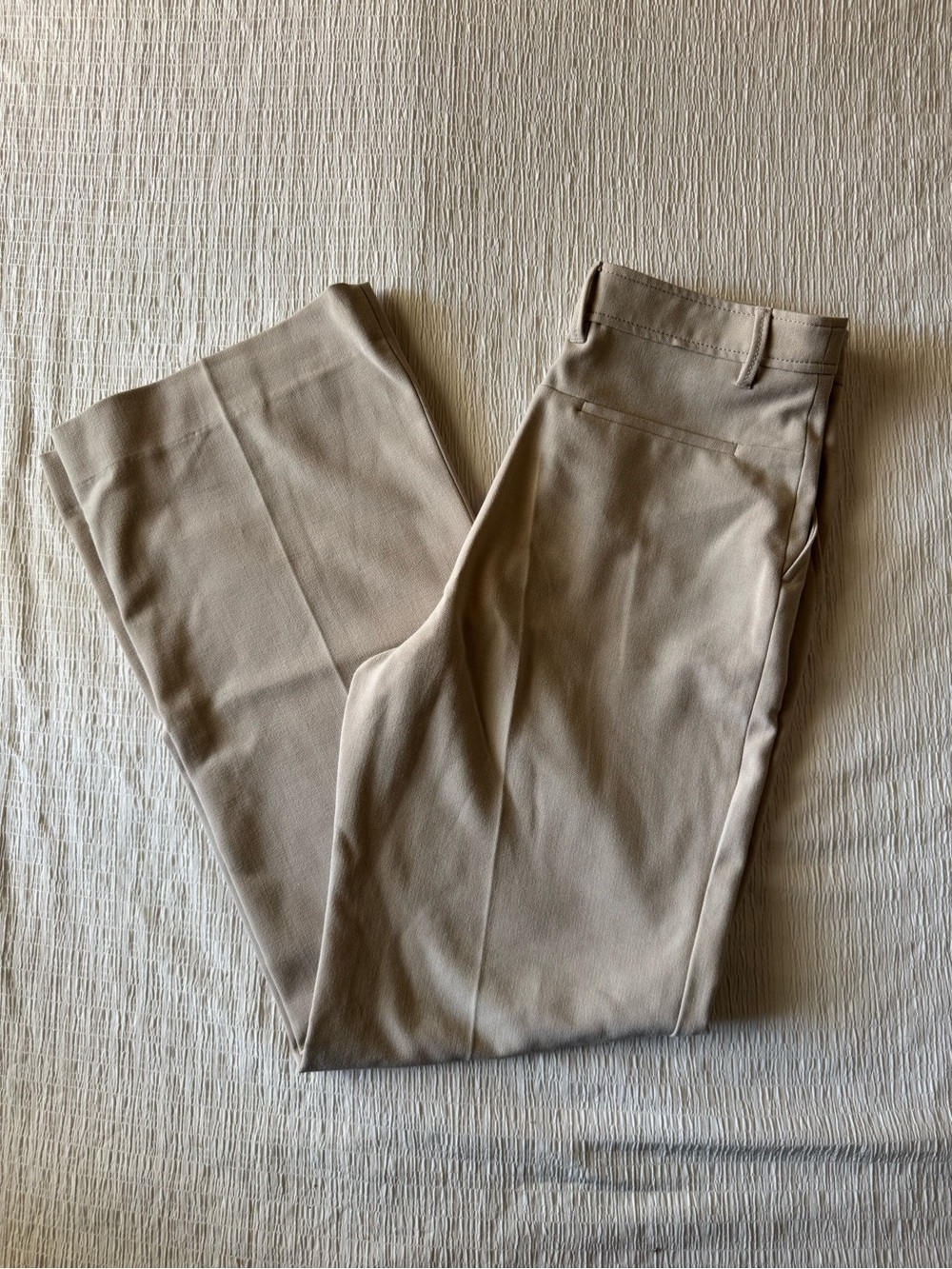 Zara High-Rise Wide Leg Beige Trousers in Size M